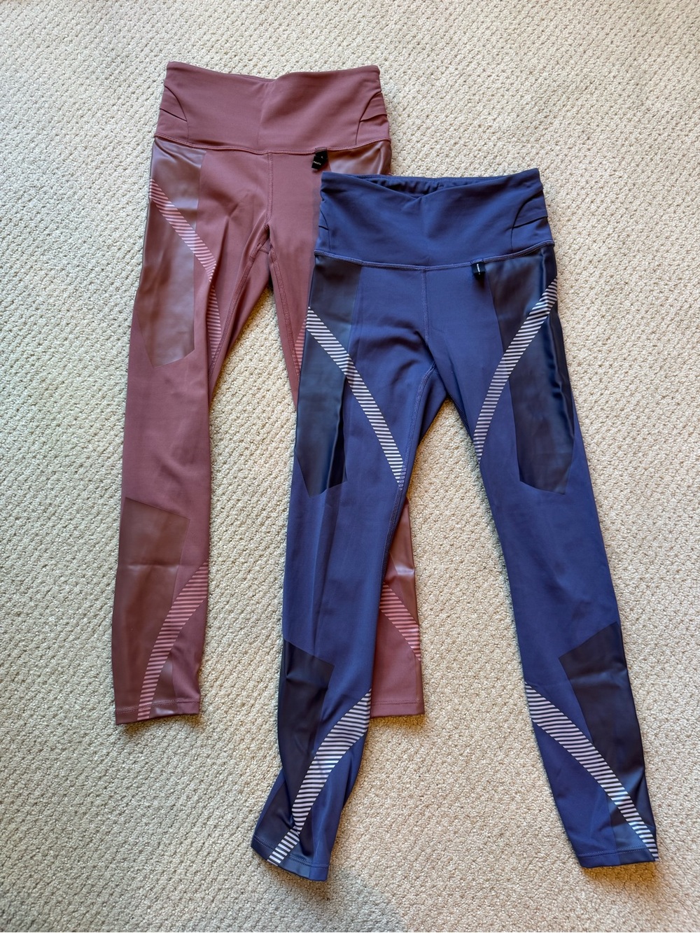 Allyson Felix High-Waist Performance Leggings in Mauve and Dusty Rose Bundle